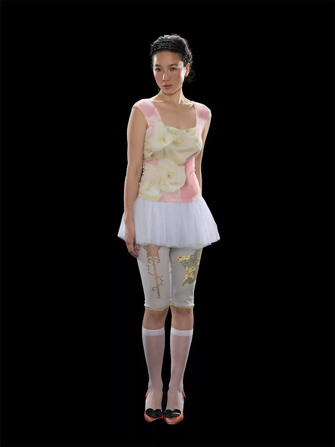 Zenlulu | Origami Rose Square Neck Cutout Top