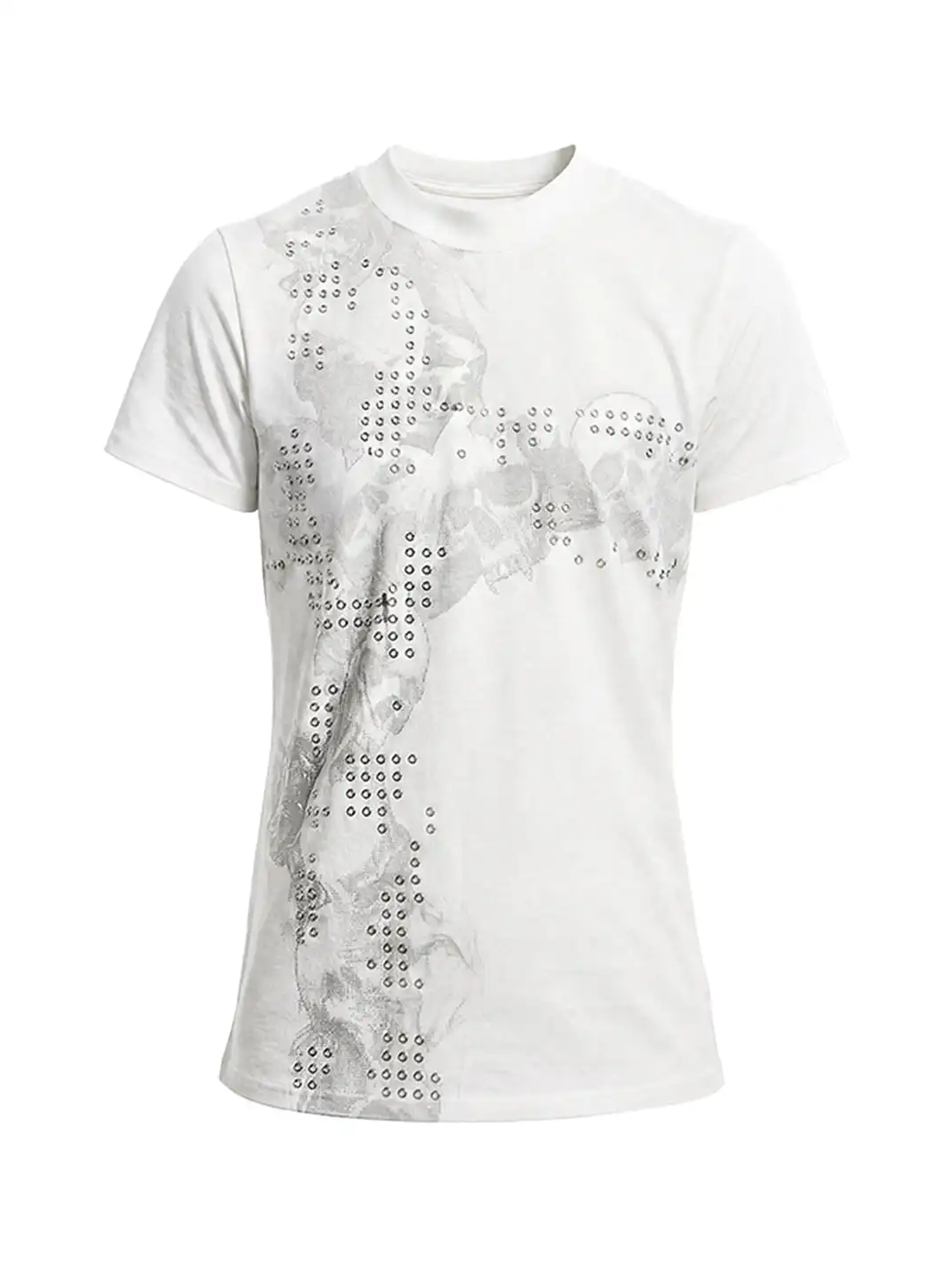 DND4DES | Skull Print Hotfix Cross T-Shirt