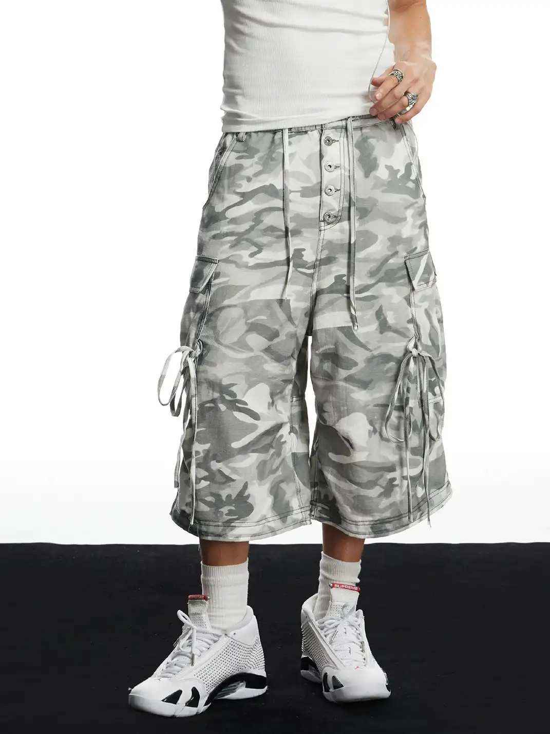 DND4DES | Camo Wide-Leg Cropped Capri Pants