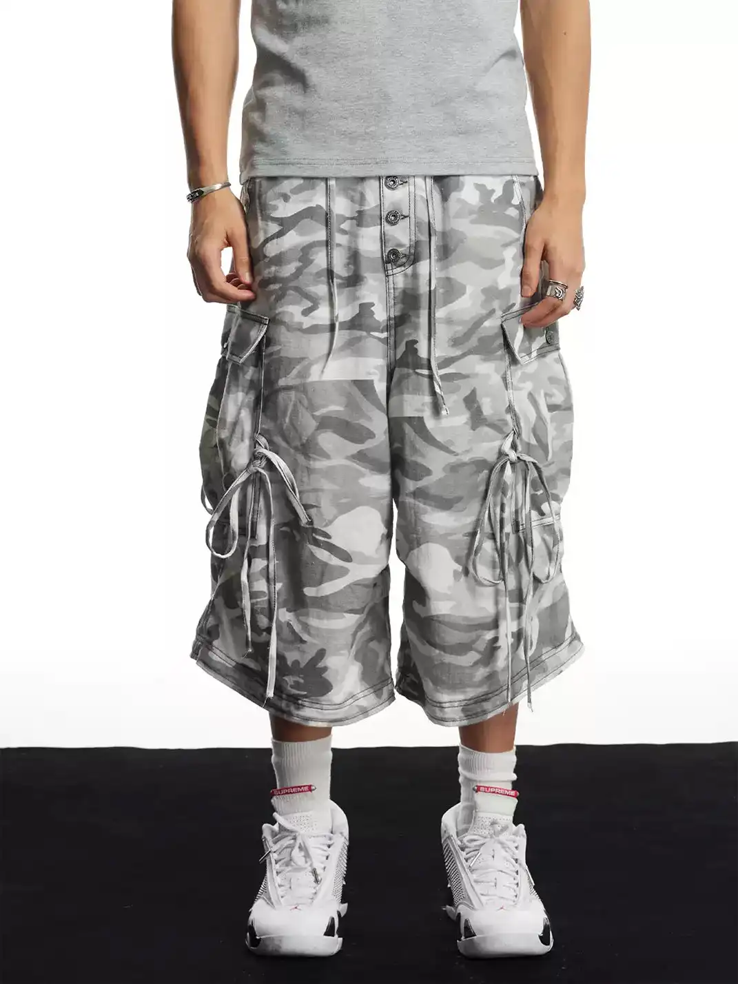 DND4DES | Camo Wide-Leg Cropped Capri Pants