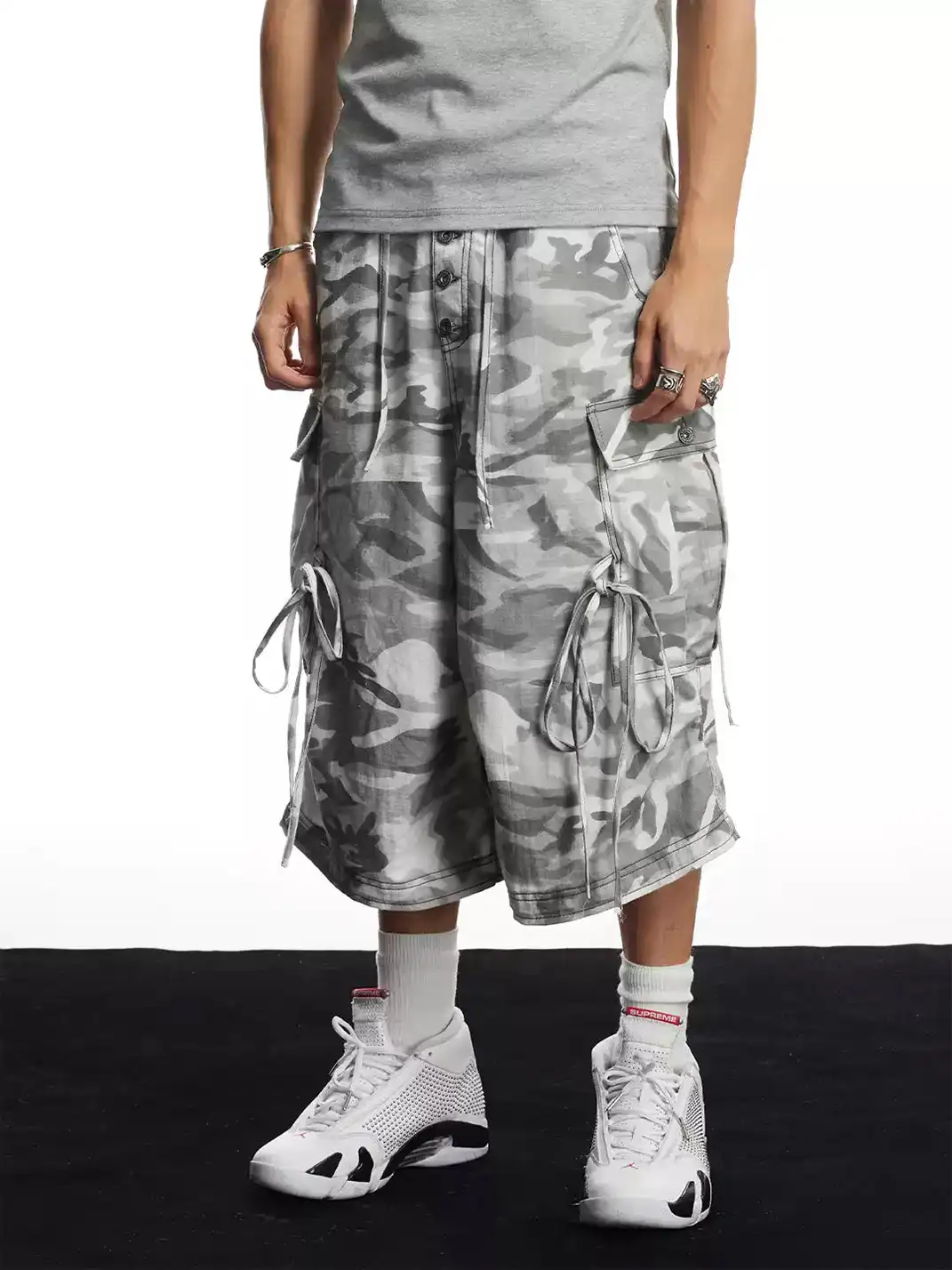 DND4DES | Camo Wide-Leg Cropped Capri Pants