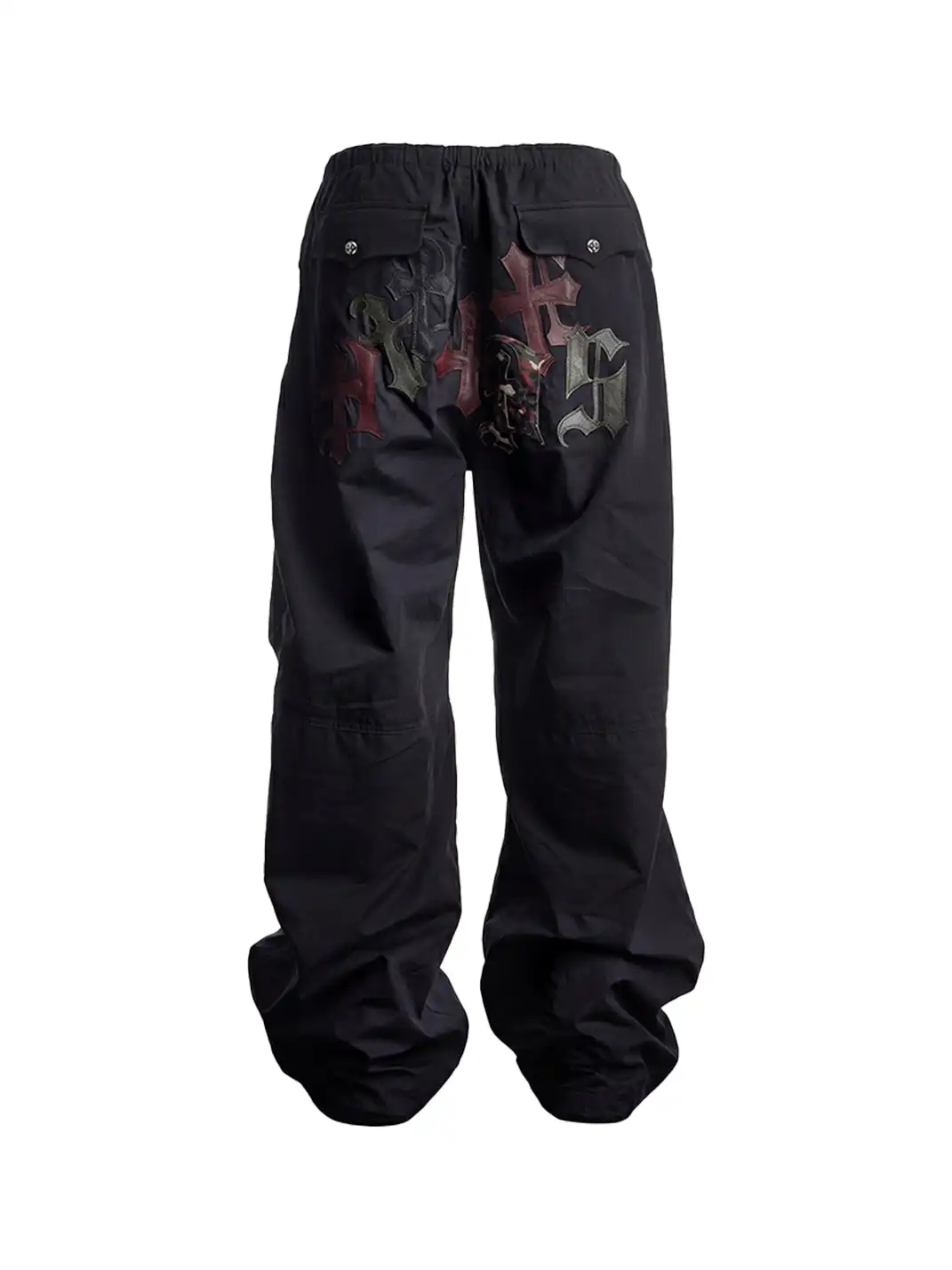 DND4DES | Cross Spliced Leather Wide Leg Casual Pants