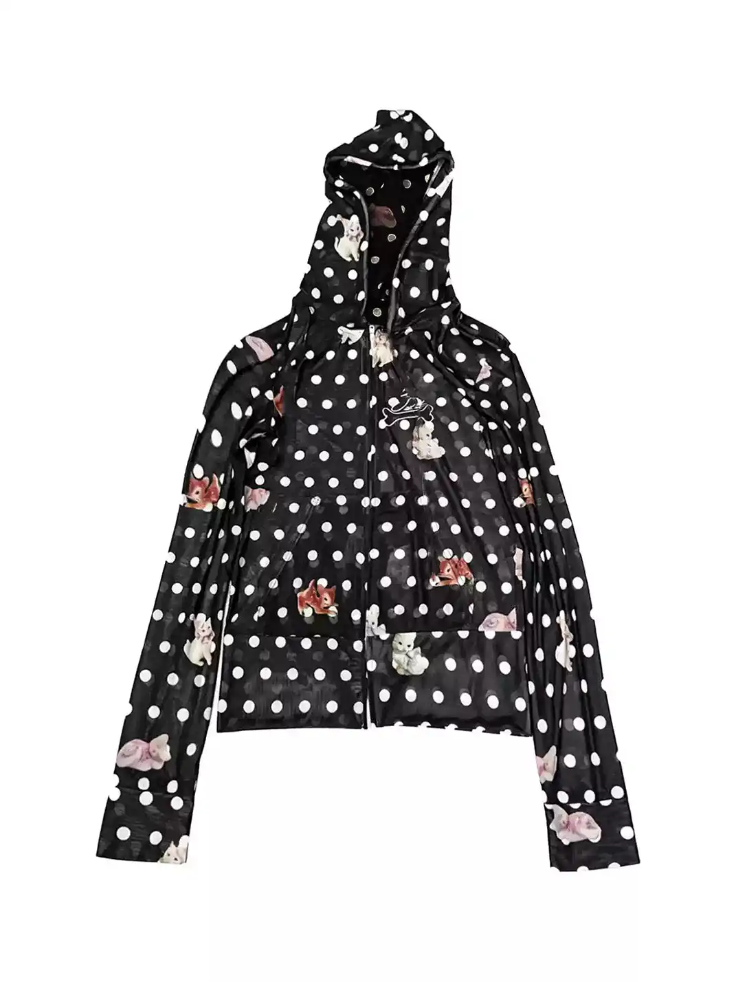 DETW | All Over Polka Dot Zip-Up Hooded Jacket