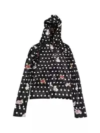 DETW | All Over Polka Dot Zip-Up Hooded Jacket