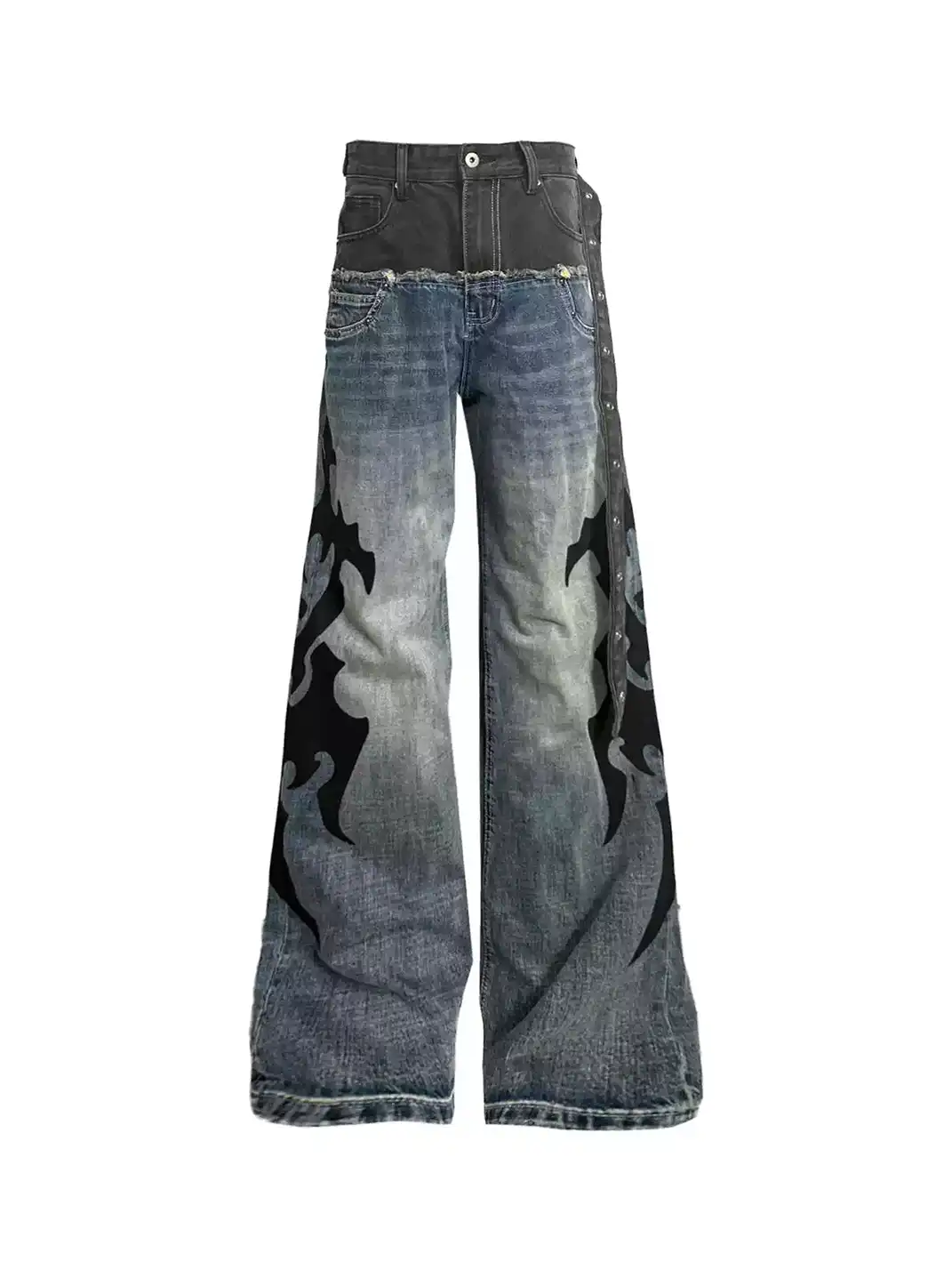 DETW | Two-Tone Jeans With Totem Ribbon Details
