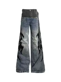 DETW | Two-Tone Jeans With Totem Ribbon Details