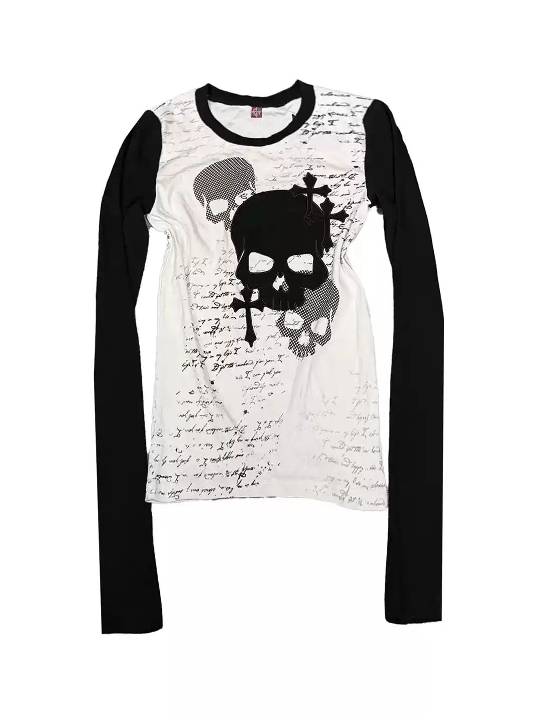 DETW | Skull Patchwork All-Over Print Appliqué T-Shirt