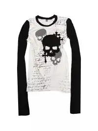 DETW | Skull Patchwork All-Over Print Appliqué T-Shirt