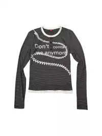 DETW | Striped Slogan Screen Print Letter T-Shirt