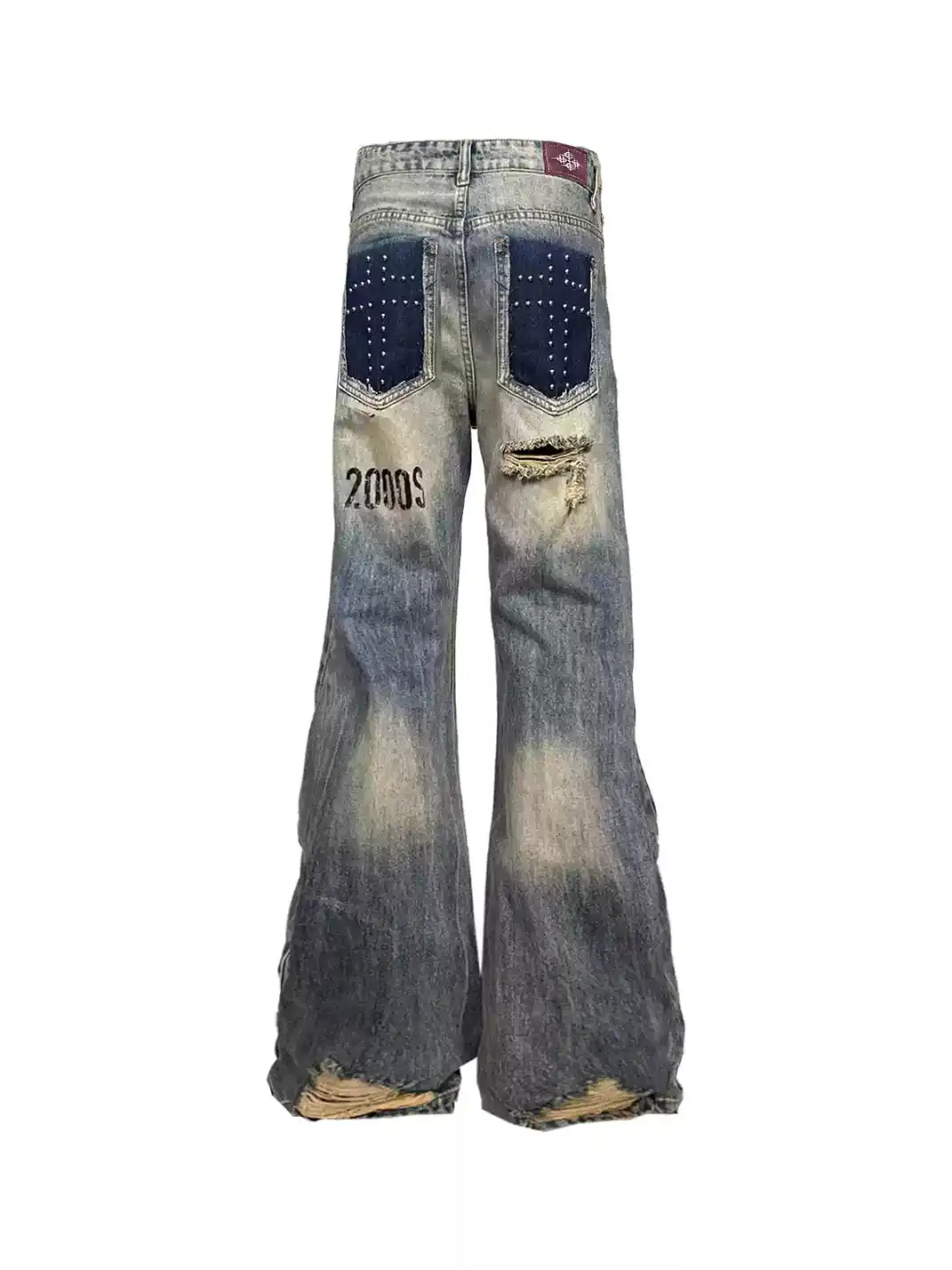 DETW | Cross Bloodstain Hand-Riveted Distressed Jeans