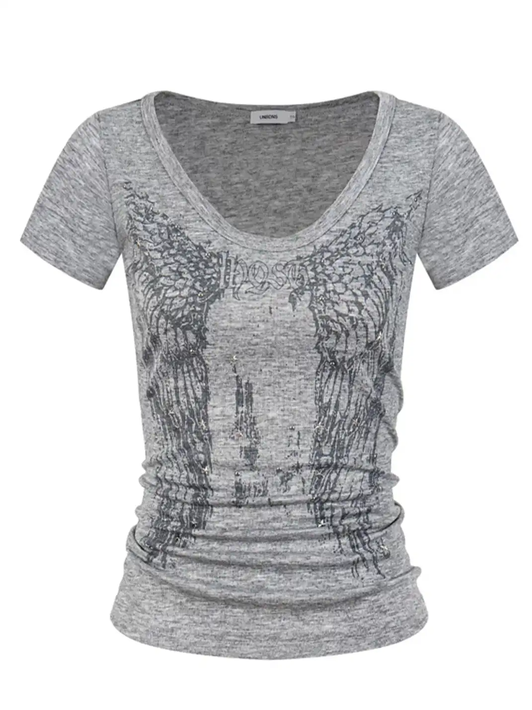 JHYWZD | V-Neck Rhinestone T-Shirt