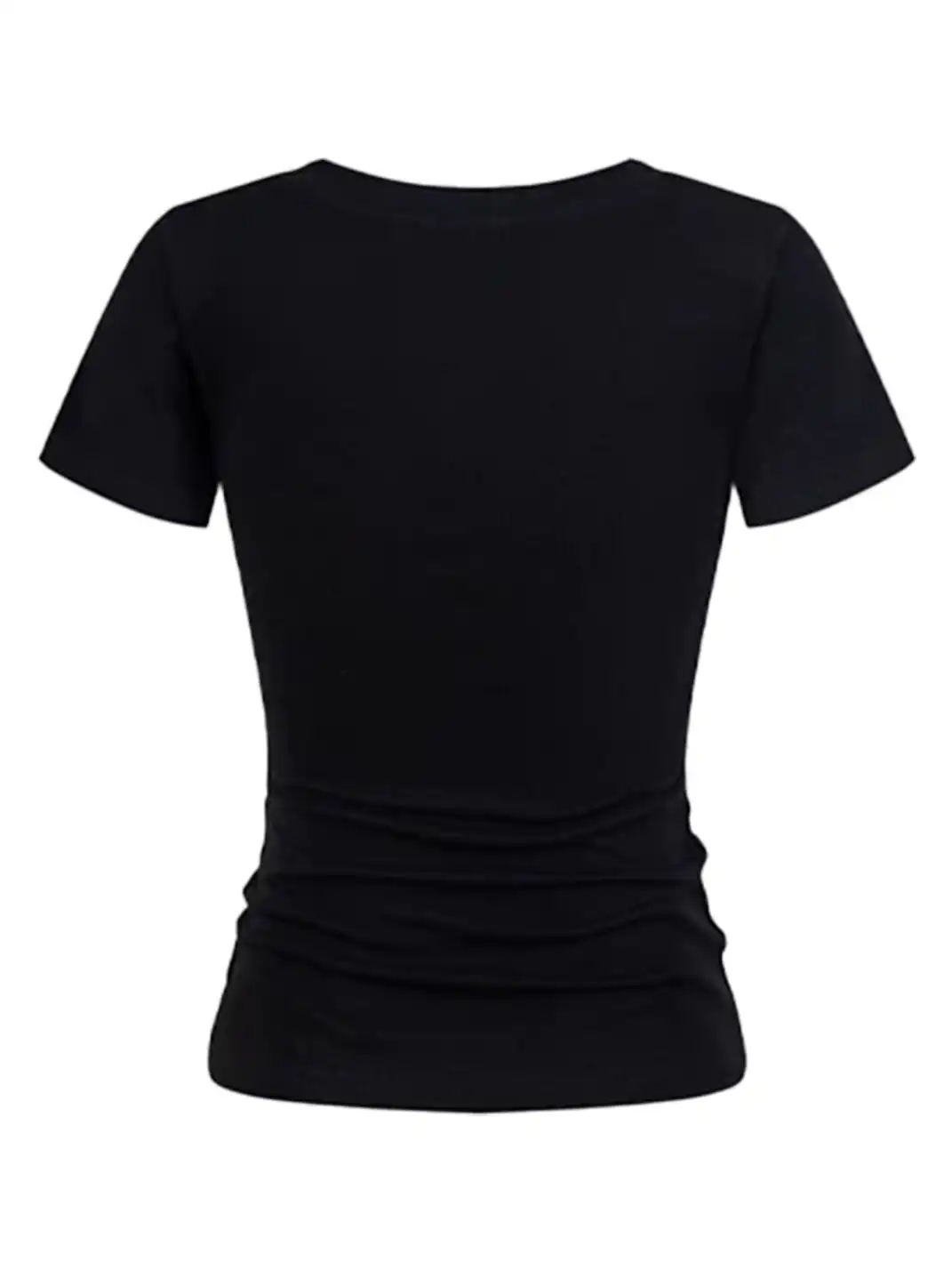 JHYWZD | V-Neck T-Shirt With Rivet Wing Print
