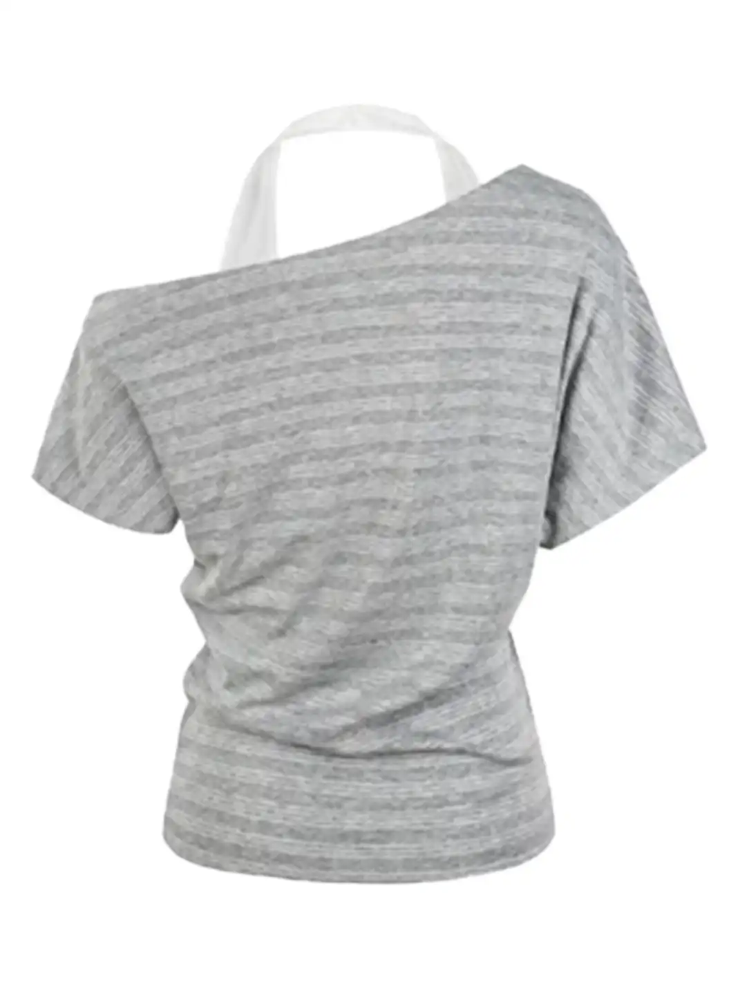 JHYWZD | Color Block Striped Halter T-Shirt