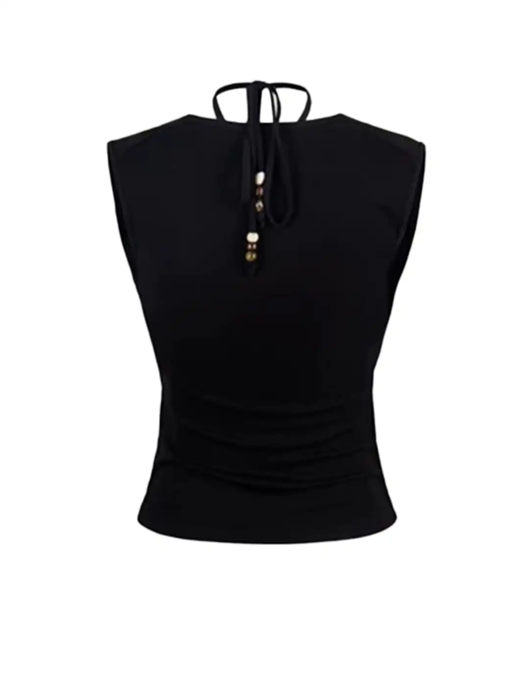 JHYWZD | Halter Fake Two-Piece Off-The-Shoulder T-Shirt