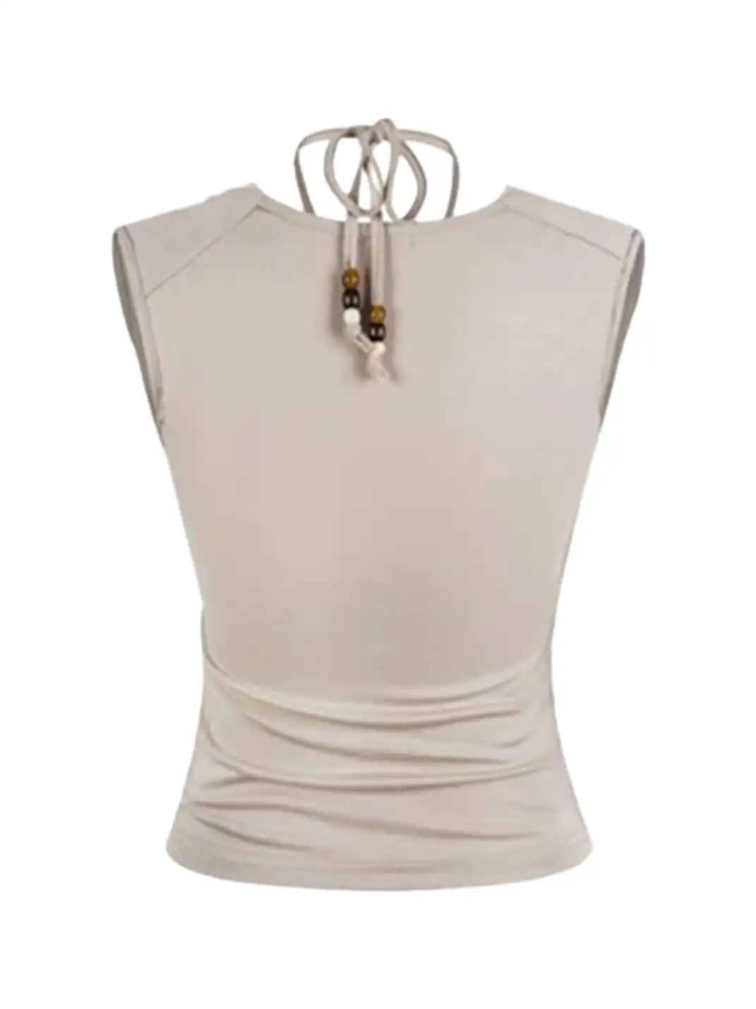 JHYWZD | Halter Fake Two-Piece Off-The-Shoulder T-Shirt