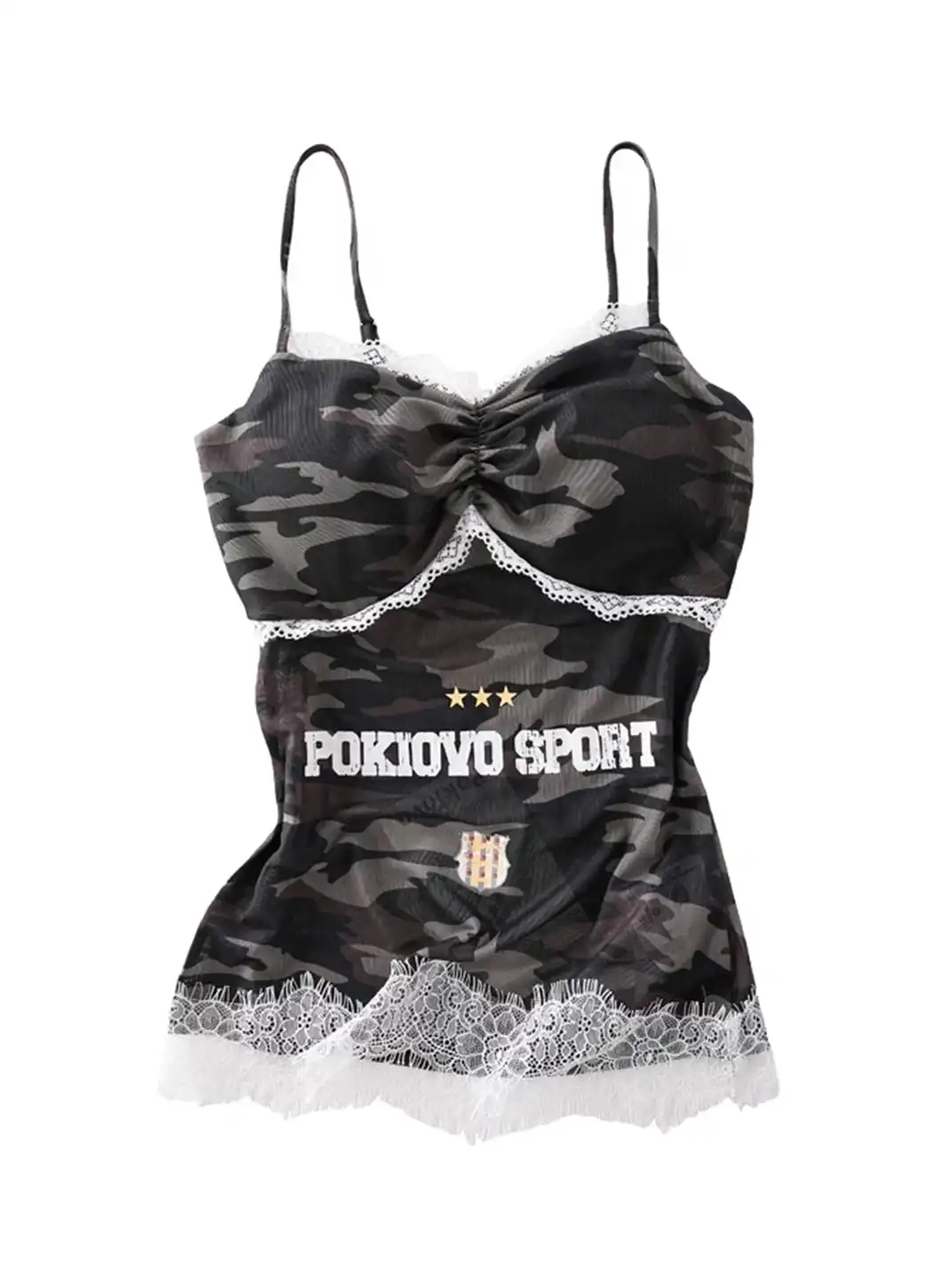 JHYWZD | Camouflage Spliced Cami Top