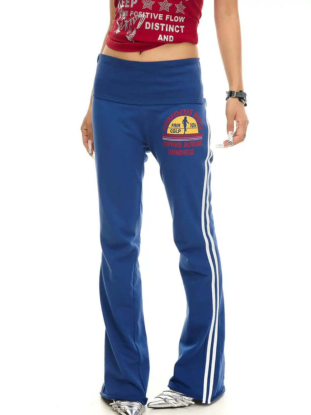 JHYWZD | Colorful Printed Flared Sweatpants