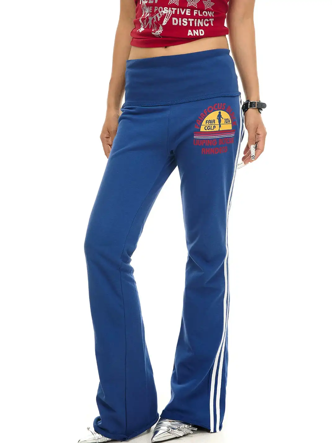 JHYWZD | Colorful Printed Flared Sweatpants