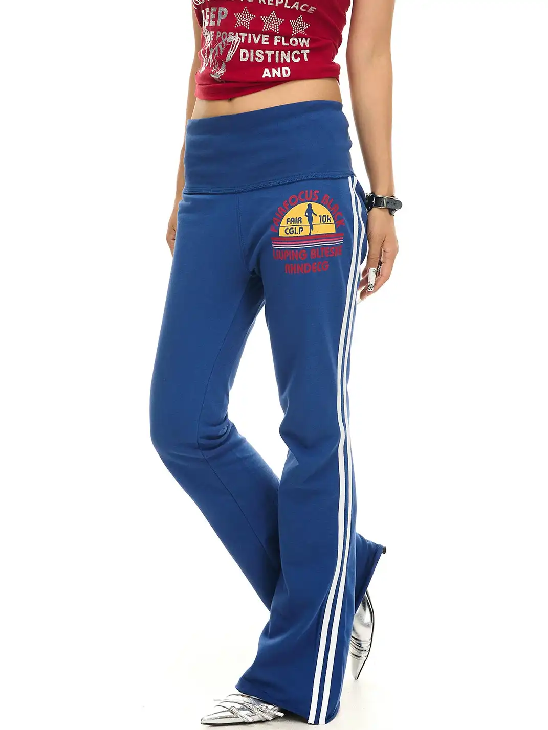 JHYWZD | Colorful Printed Flared Sweatpants