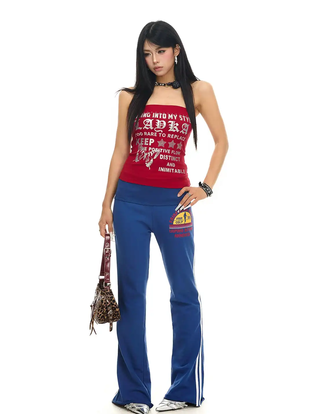 JHYWZD | Colorful Printed Flared Sweatpants