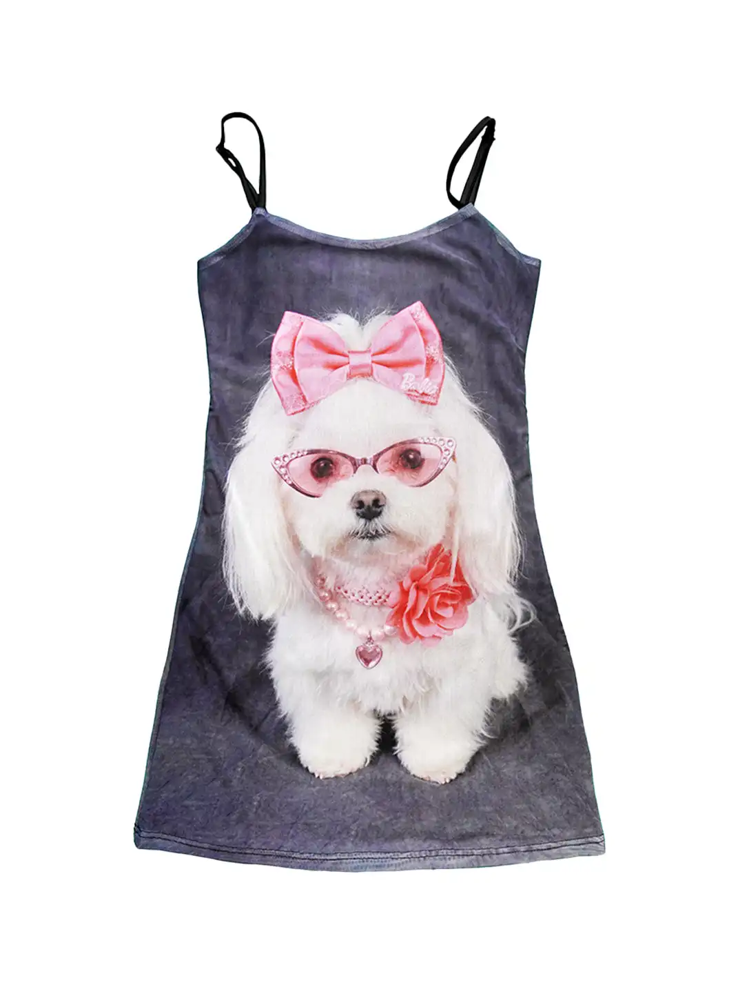 Furchin | Printed Mesh Double-Layer Cami Dress