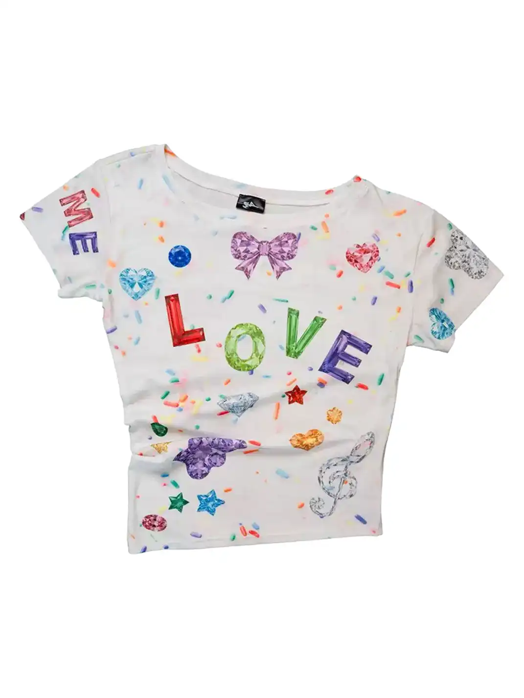 Furchin | Asymmetrical Shoulder Oversized Stretch Printed T-Shirt