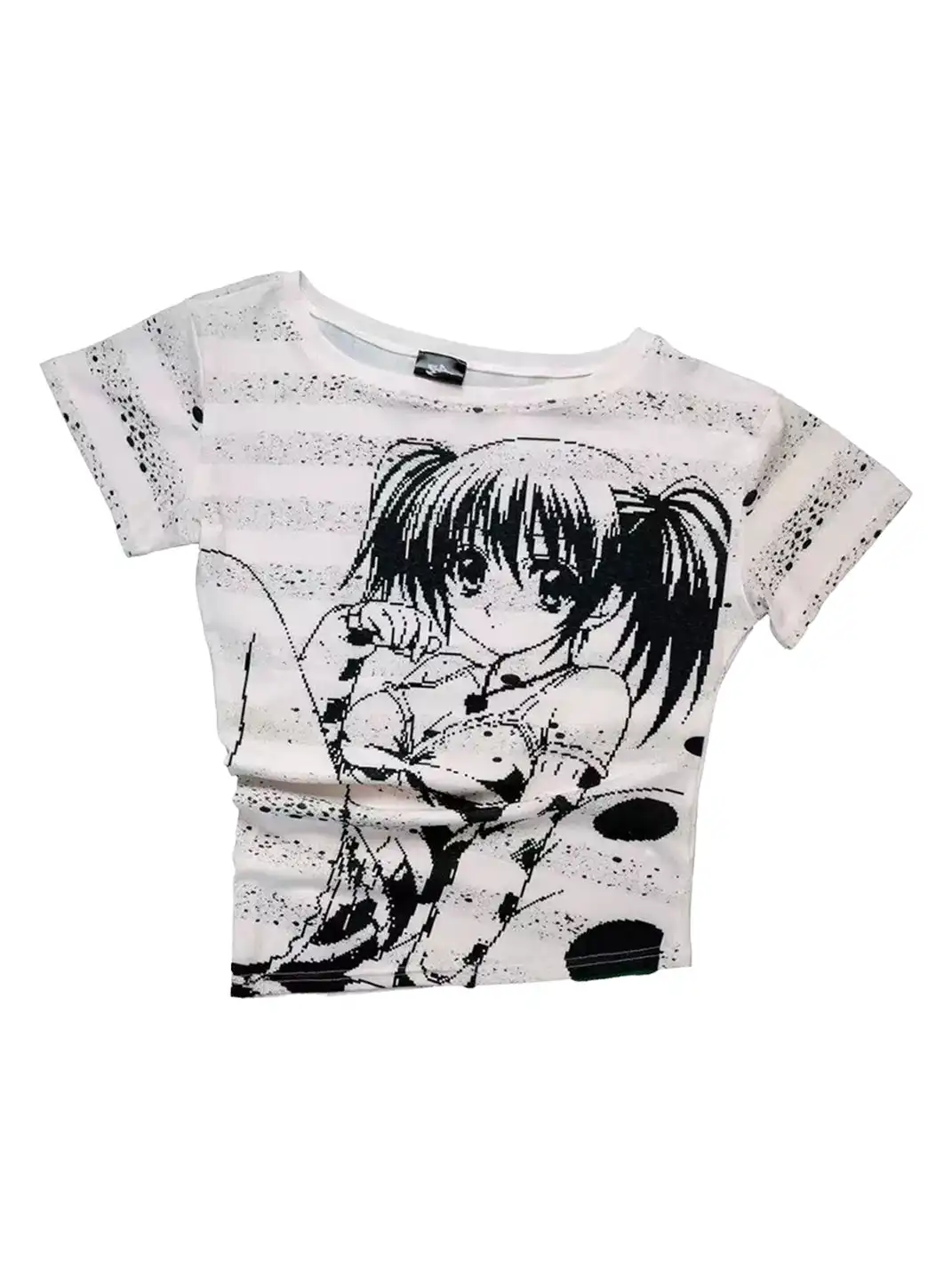 Furchin | Asymmetrical Shoulder Oversized Stretch Printed T-Shirt