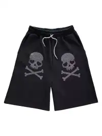 Furchin | Skull Rhinestone Capri Pants