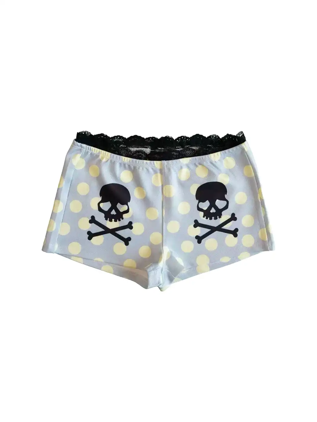 Furchin | Polka Dot Skull Lace Print Shorts