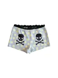 Furchin | Polka Dot Skull Lace Print Shorts