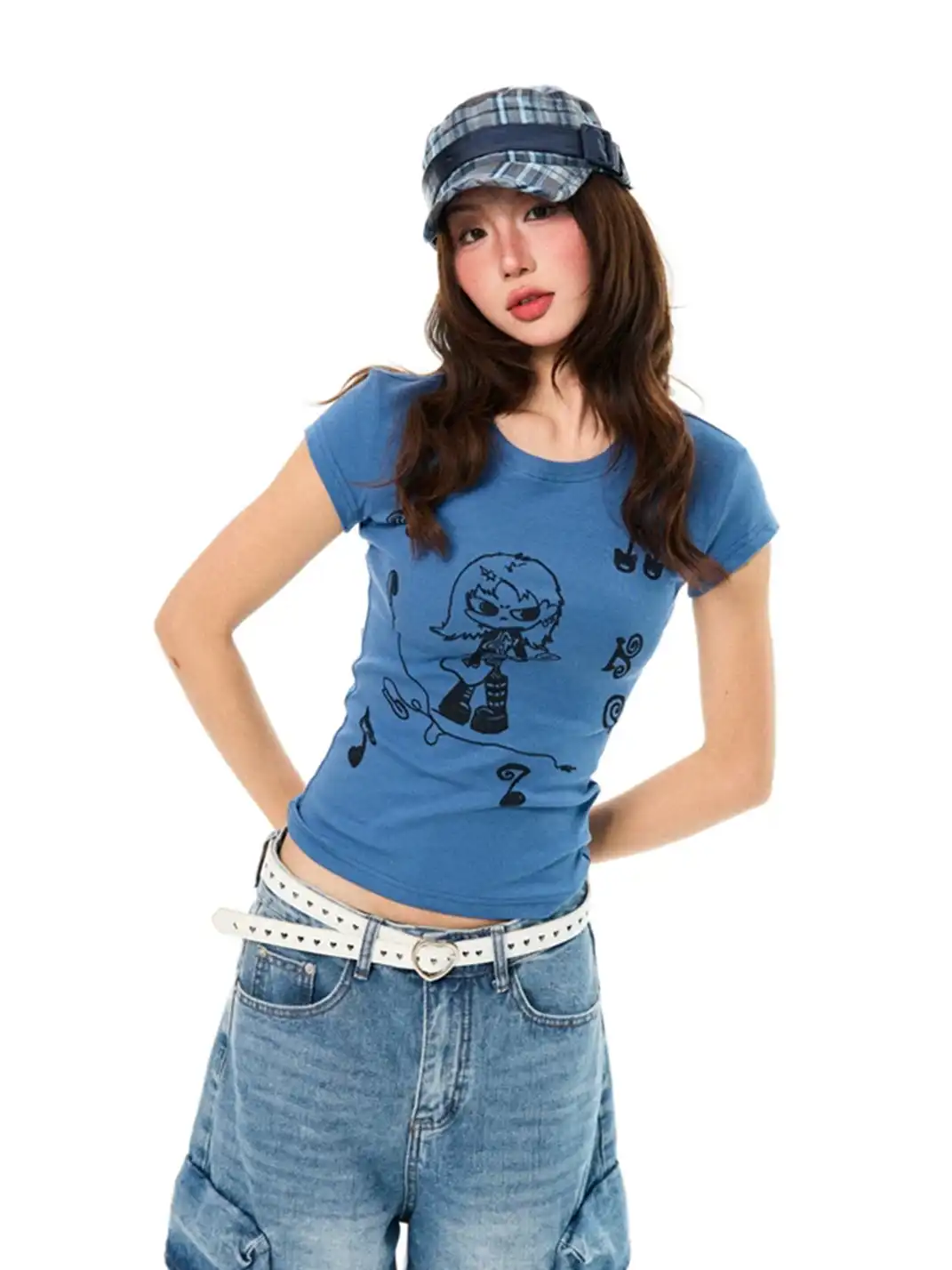 YOUNG STAGE | Guitar Girl Print Short Sleeve T-Shirt