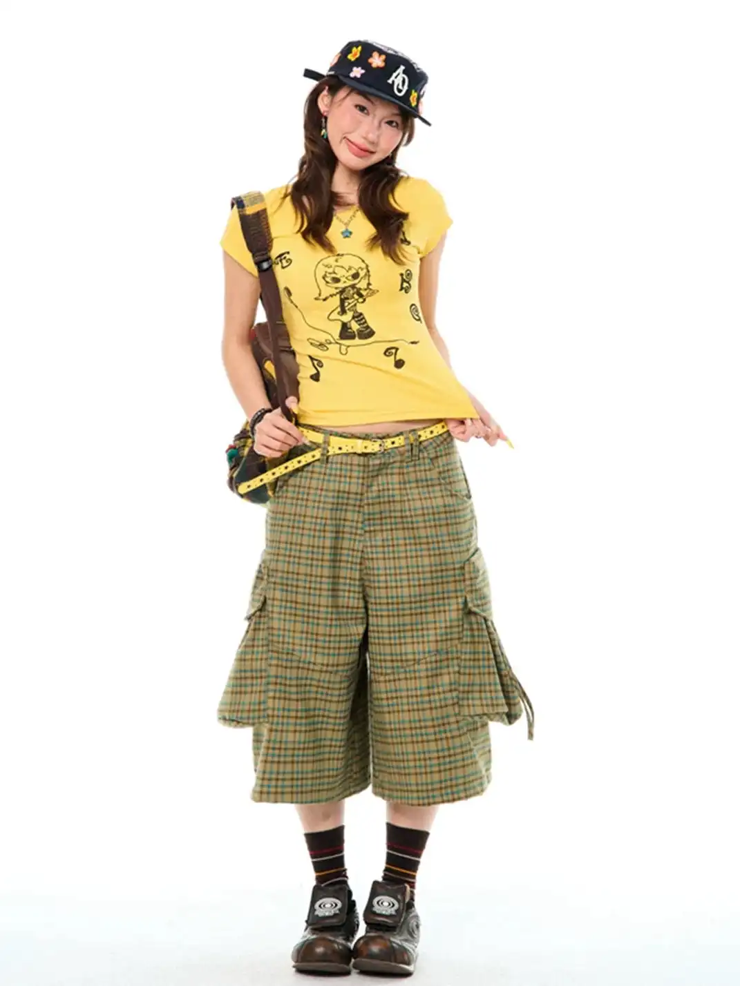 YOUNG STAGE | Guitar Girl Print Short Sleeve T-Shirt