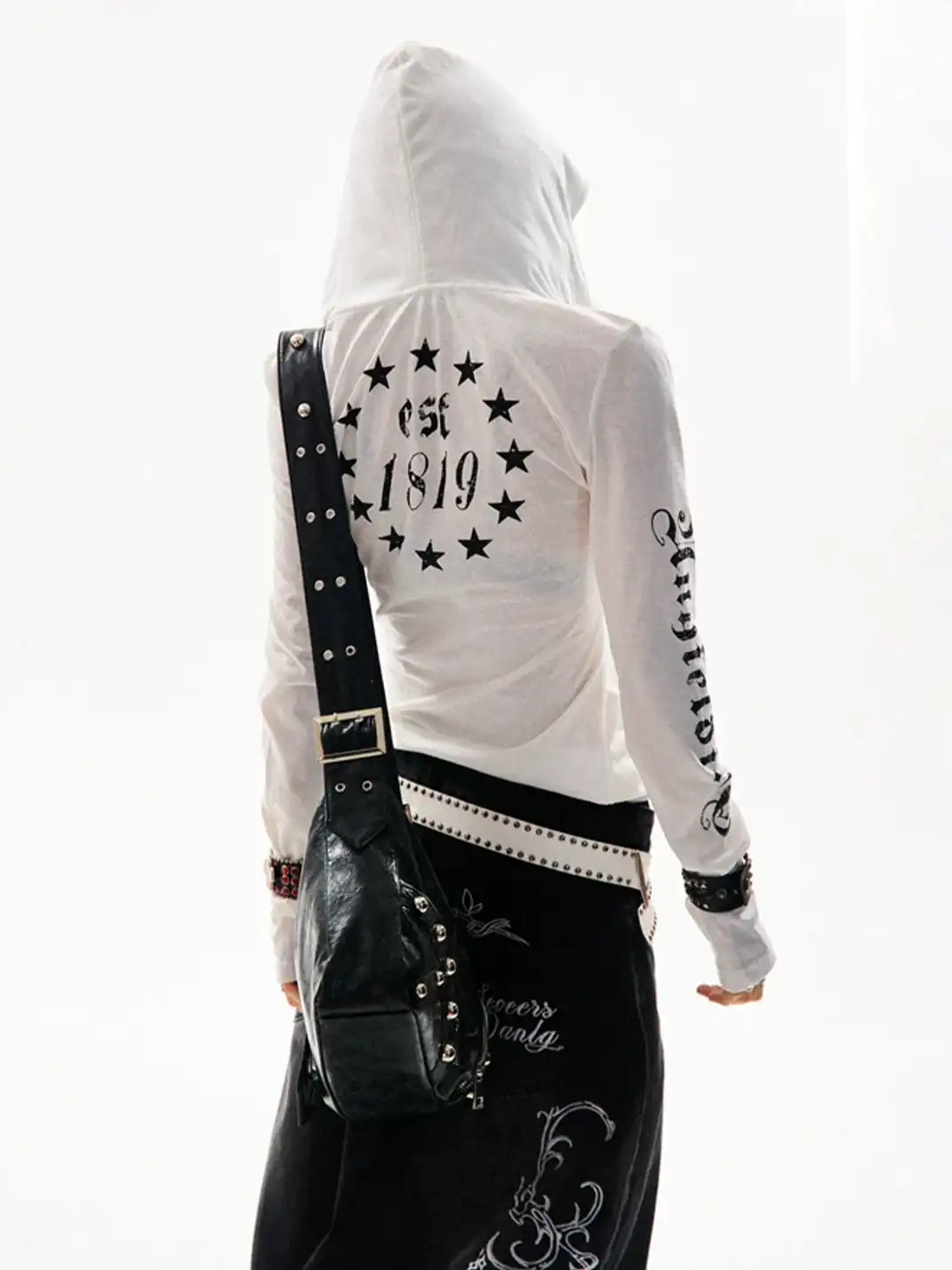 YOUNG STAGE | Gothic Style Hooded Long Sleeve T-Shirt