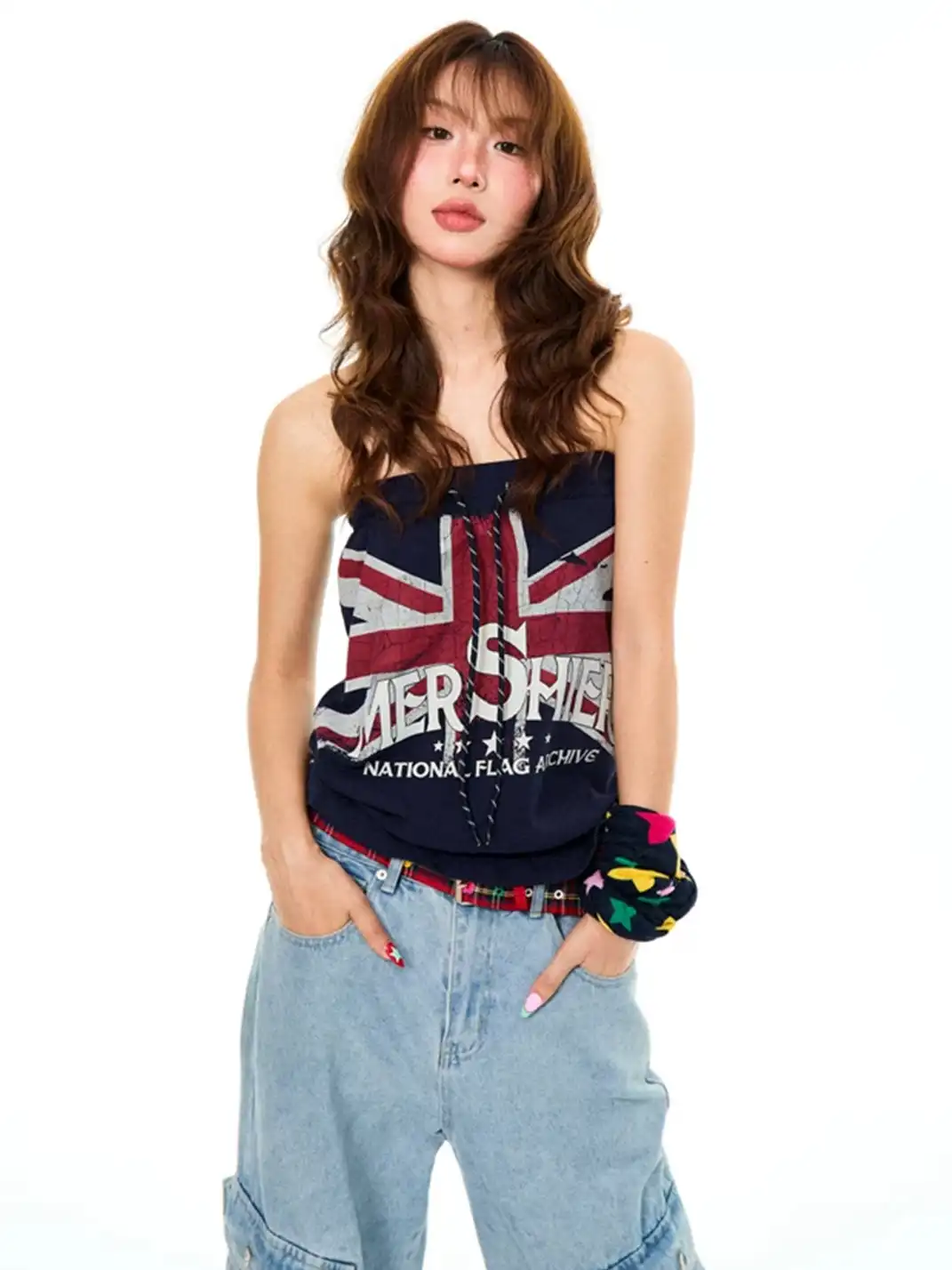 YOUNG STAGE | Union Jack Print Tube Top