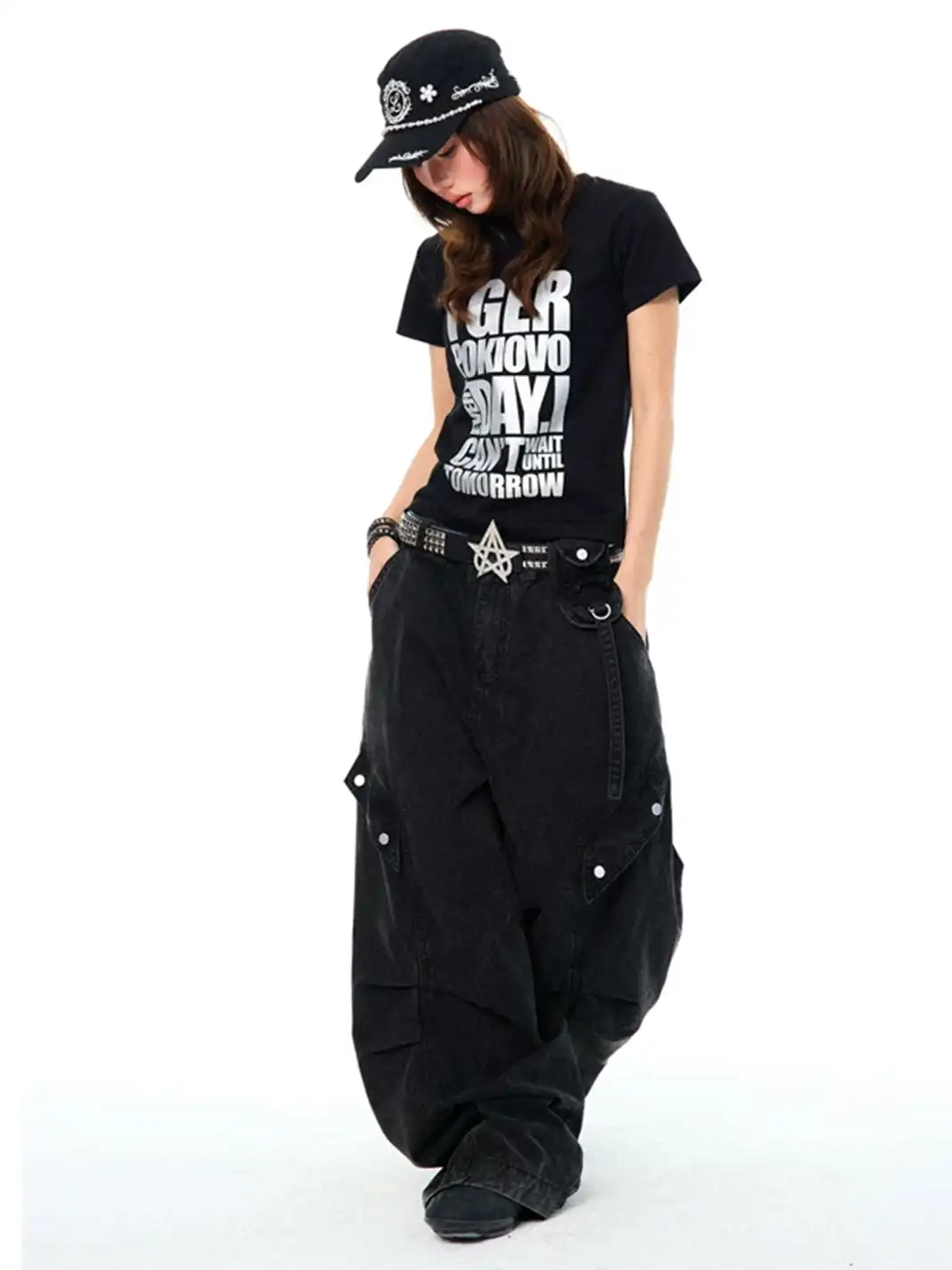 YOUNG STAGE | Vintage Letter Print Short Sleeve T-Shirt