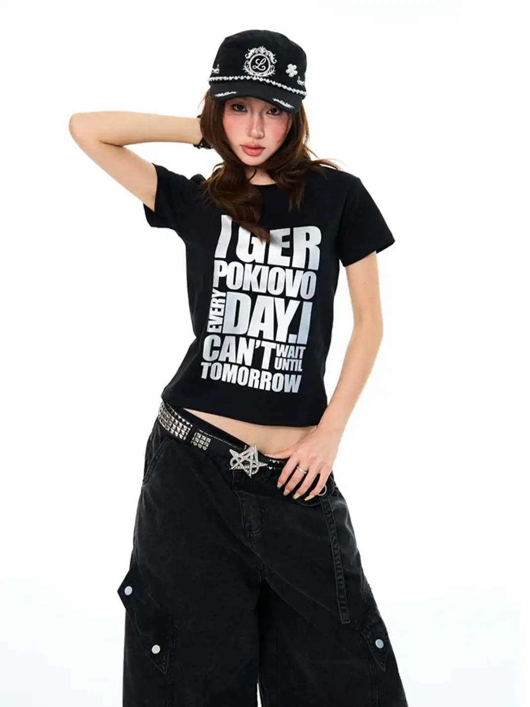 YOUNG STAGE | Vintage Letter Print Short Sleeve T-Shirt