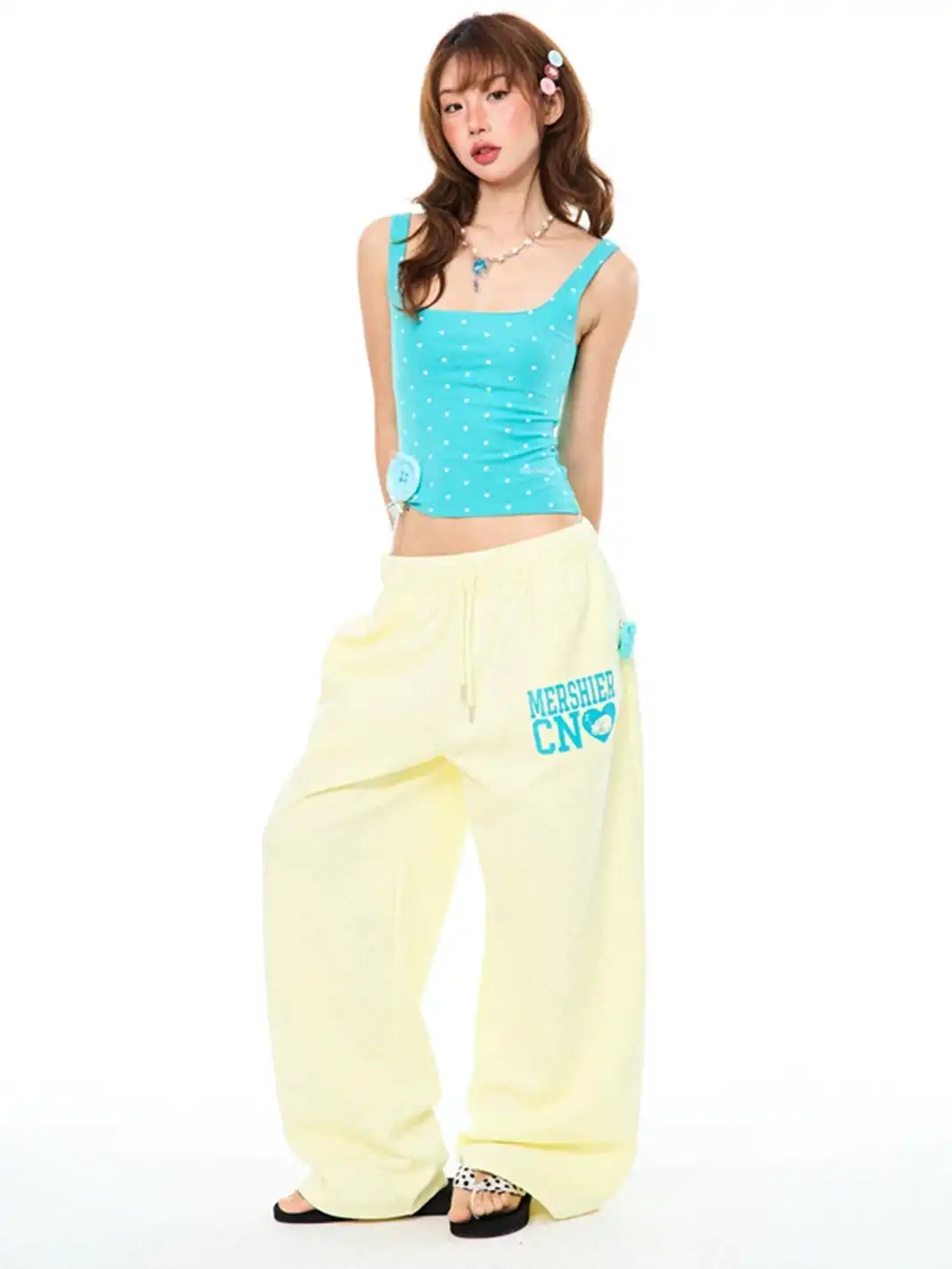 YOUNG STAGE | Letter Print Drawstring Casual Pants