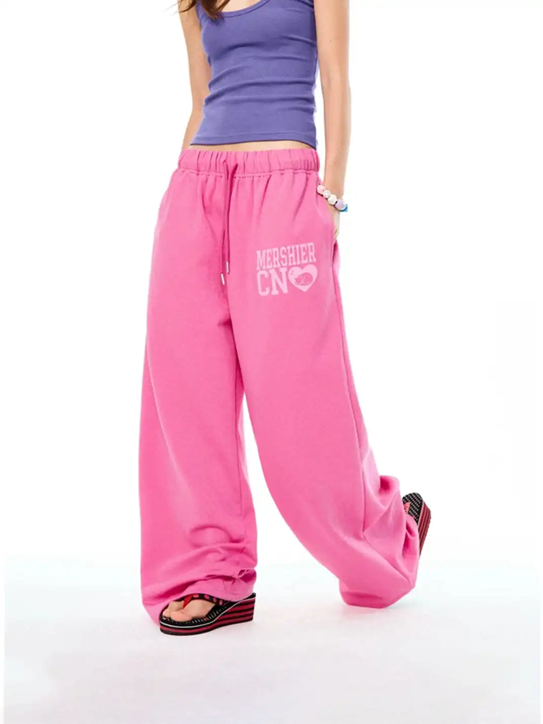 YOUNG STAGE | Letter Print Drawstring Casual Pants