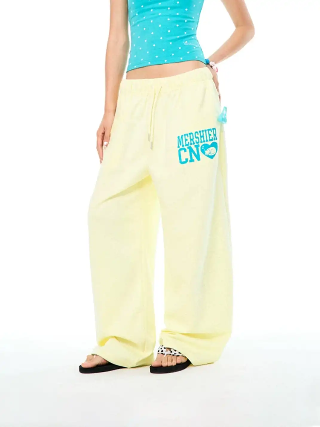 YOUNG STAGE | Letter Print Drawstring Casual Pants