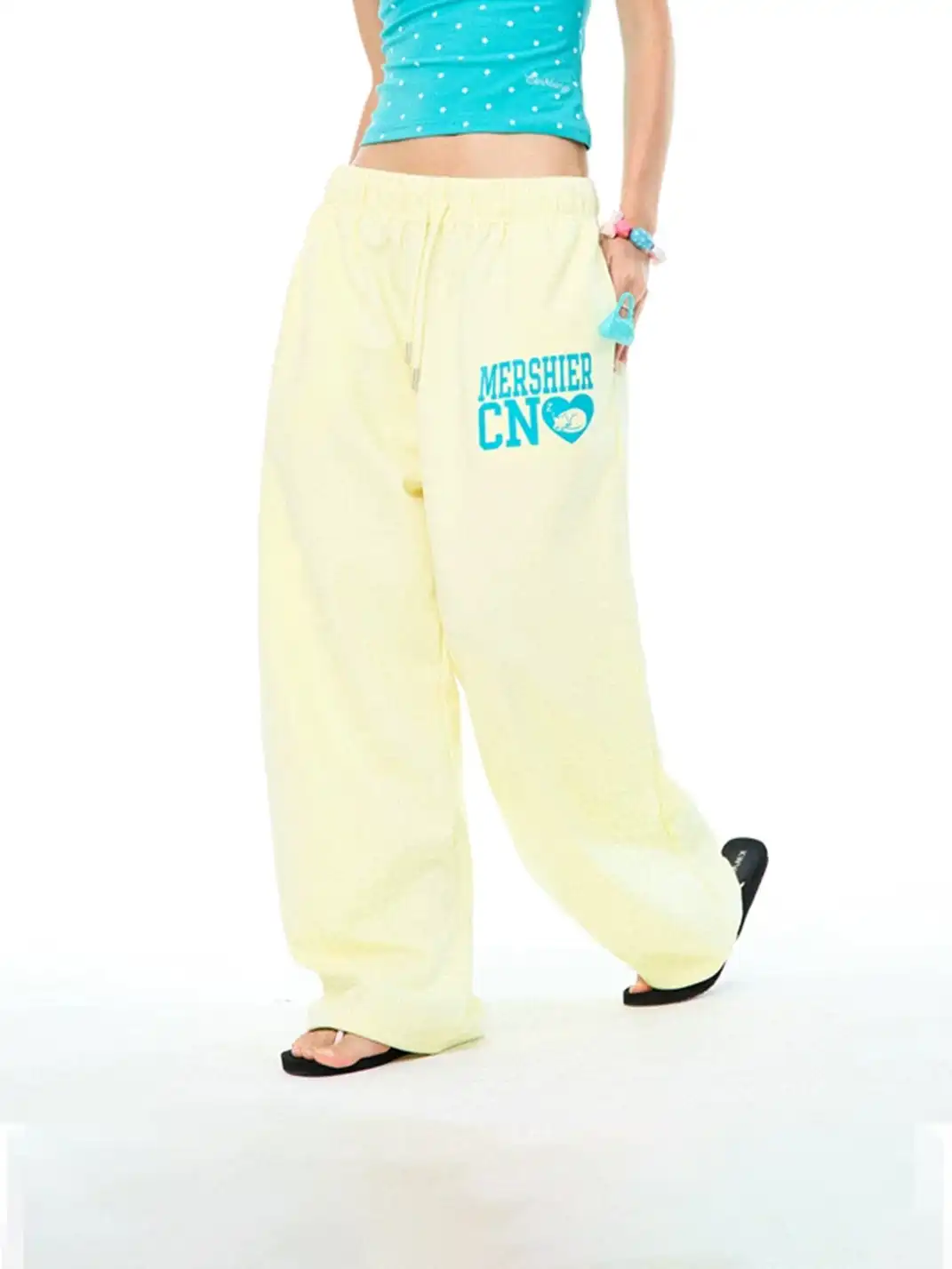 YOUNG STAGE | Letter Print Drawstring Casual Pants