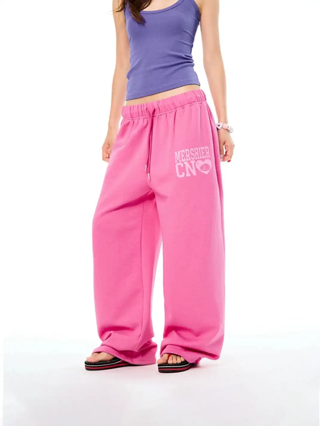 YOUNG STAGE | Letter Print Drawstring Casual Pants