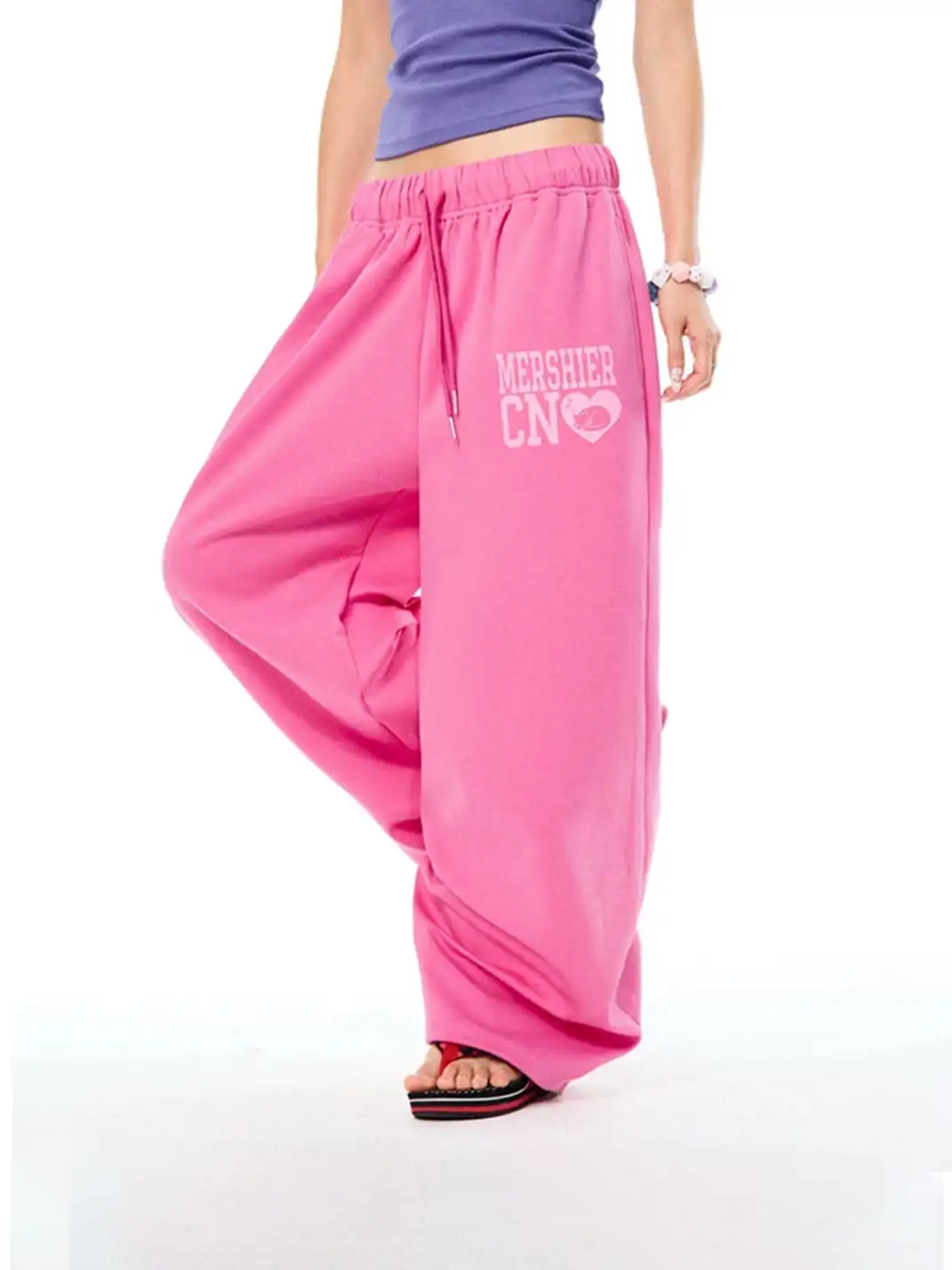 YOUNG STAGE | Letter Print Drawstring Casual Pants