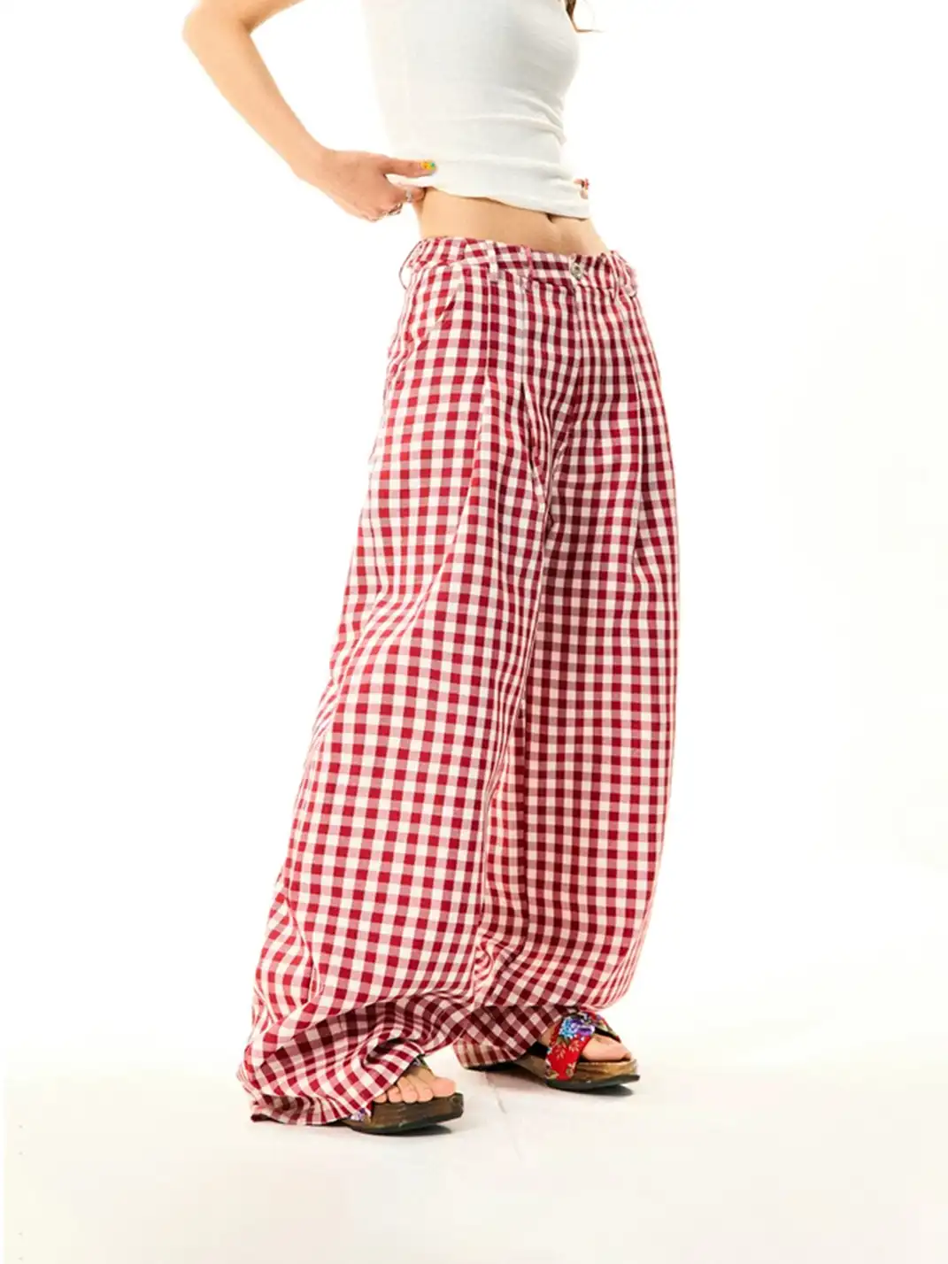 YOUNG STAGE | Sweetheart Plaid Casual Pants