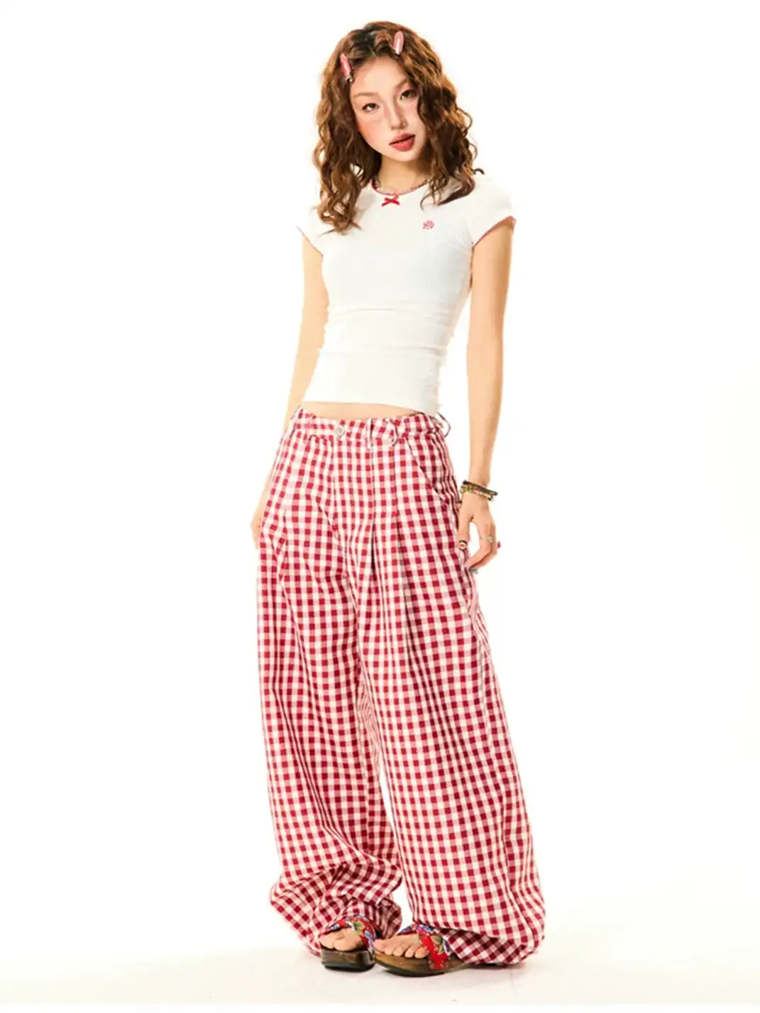 YOUNG STAGE | Sweetheart Plaid Casual Pants