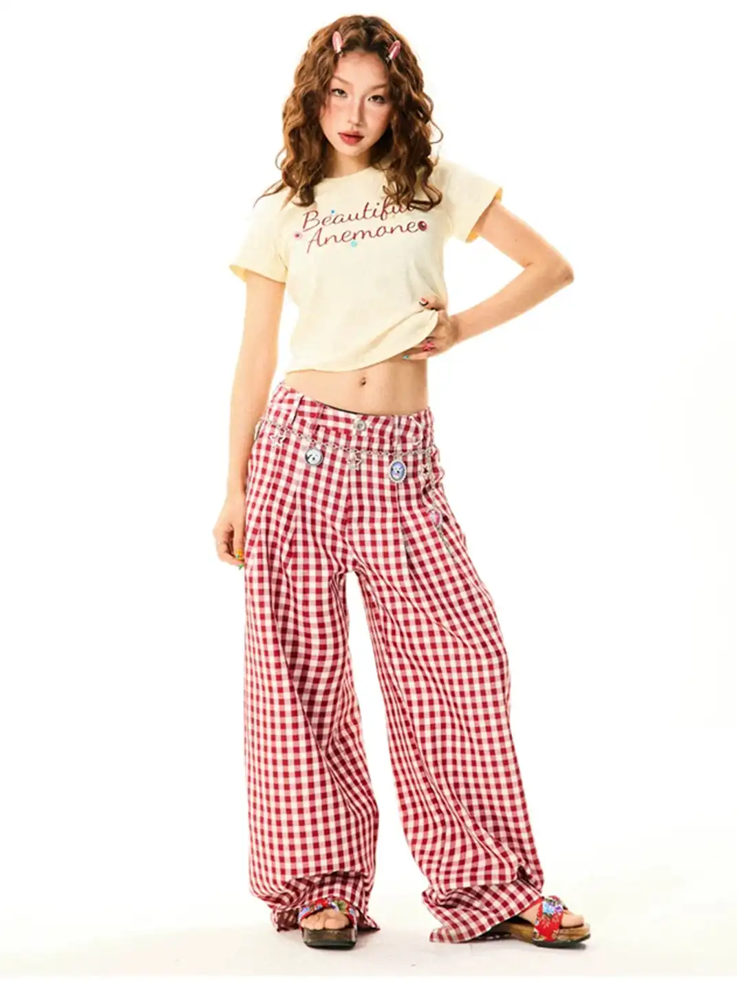 YOUNG STAGE | Sweetheart Plaid Casual Pants