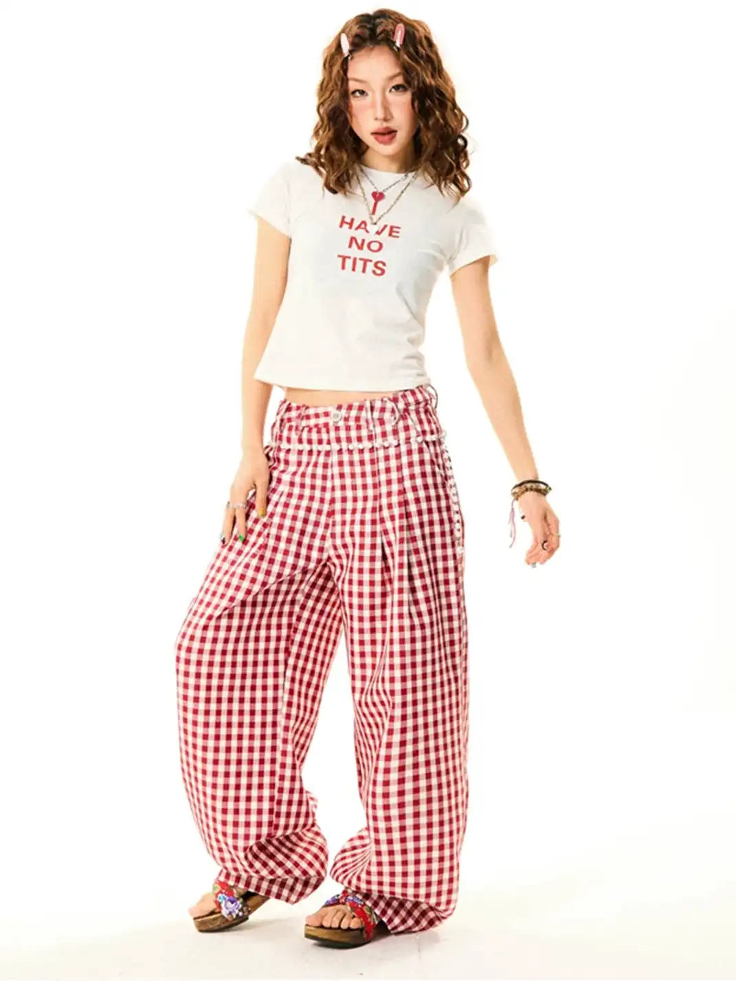 YOUNG STAGE | Sweetheart Plaid Casual Pants