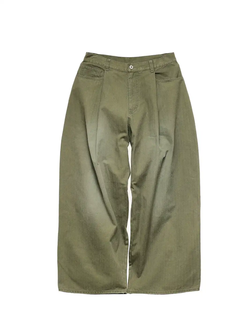 6CRAYON | Vintage Herringbone Washed Wide-Leg Long Pants