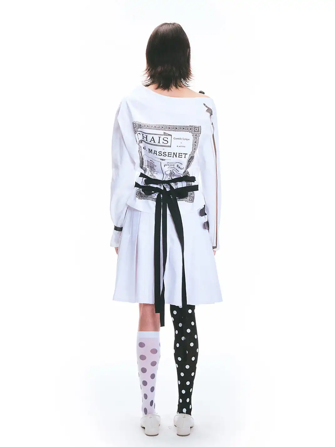 Fruitanari | Music Score Violin Off-Shoulder Long Sleeve T-Shirt