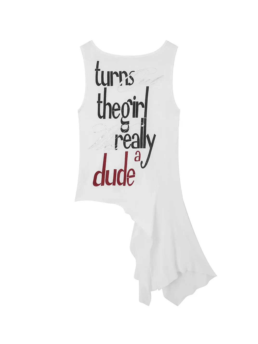 Fruitanari | Printed Irregular Hem Tank Top