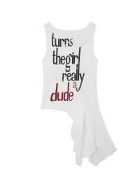 Fruitanari | Printed Irregular Hem Tank Top